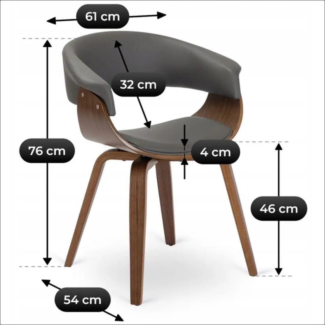 Kėdė iš eko odos pilkos spalvos / riešuto TE1074 - €145 Save 15% 100-200, __label:Pristatymas 5-14 d.d., elite,