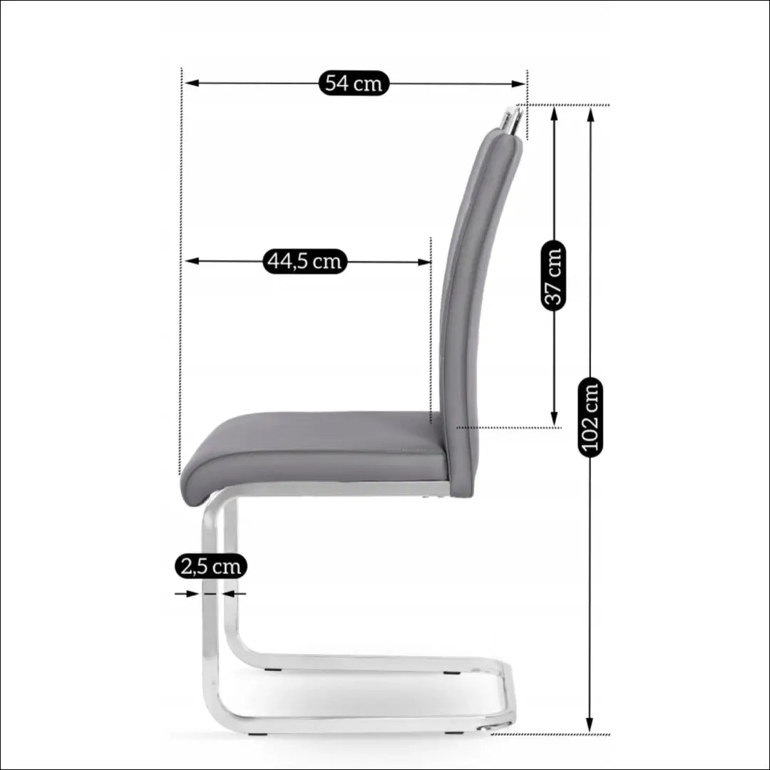 Kėdė iš eko odos pilkos spalvos TE075 - €64 Save 15% 50-100, __label:Pristatymas 5-14 d.d., elite, Krzesła,