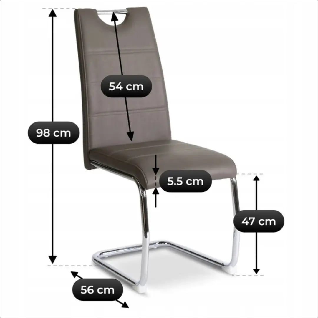 Kėdė iš eko odos pilkos spalvos TE457 - €54 Save 15% 50-100, __label:Pristatymas 5-14 d.d., elite, Krzesła,