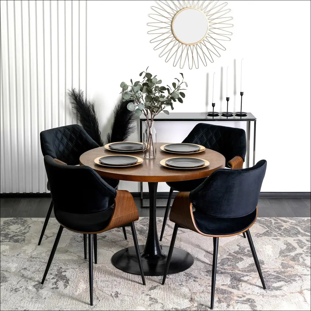Kėdė juoda/riešutmedžio spalvos aksomas TE1469 - €142 Save 15% __label:Pristatymas 5-14 d.d., Newelite Naujausi