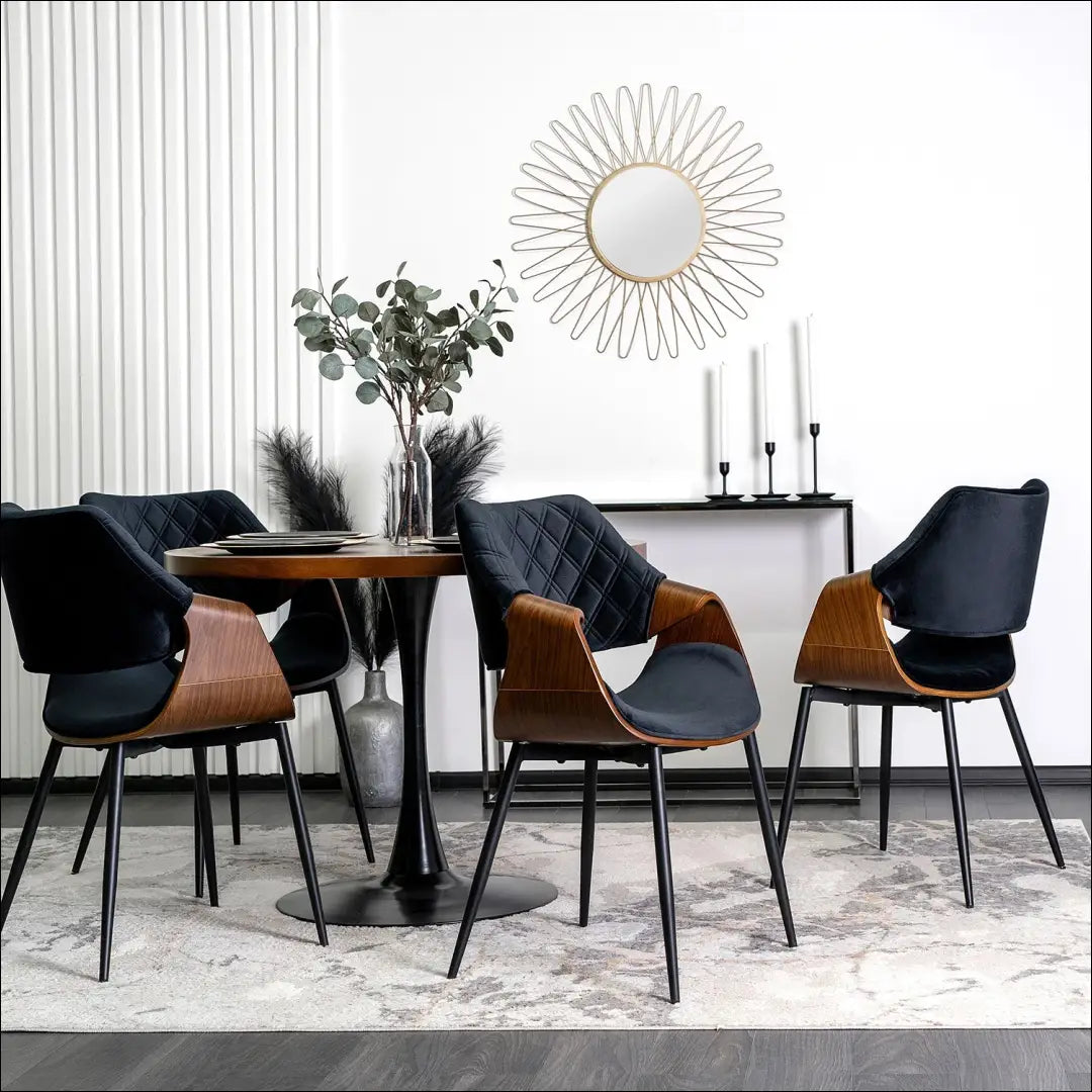 Kėdė juoda/riešutmedžio spalvos aksomas TE1469 - €142 Save 15% __label:Pristatymas 5-14 d.d., Newelite Naujausi
