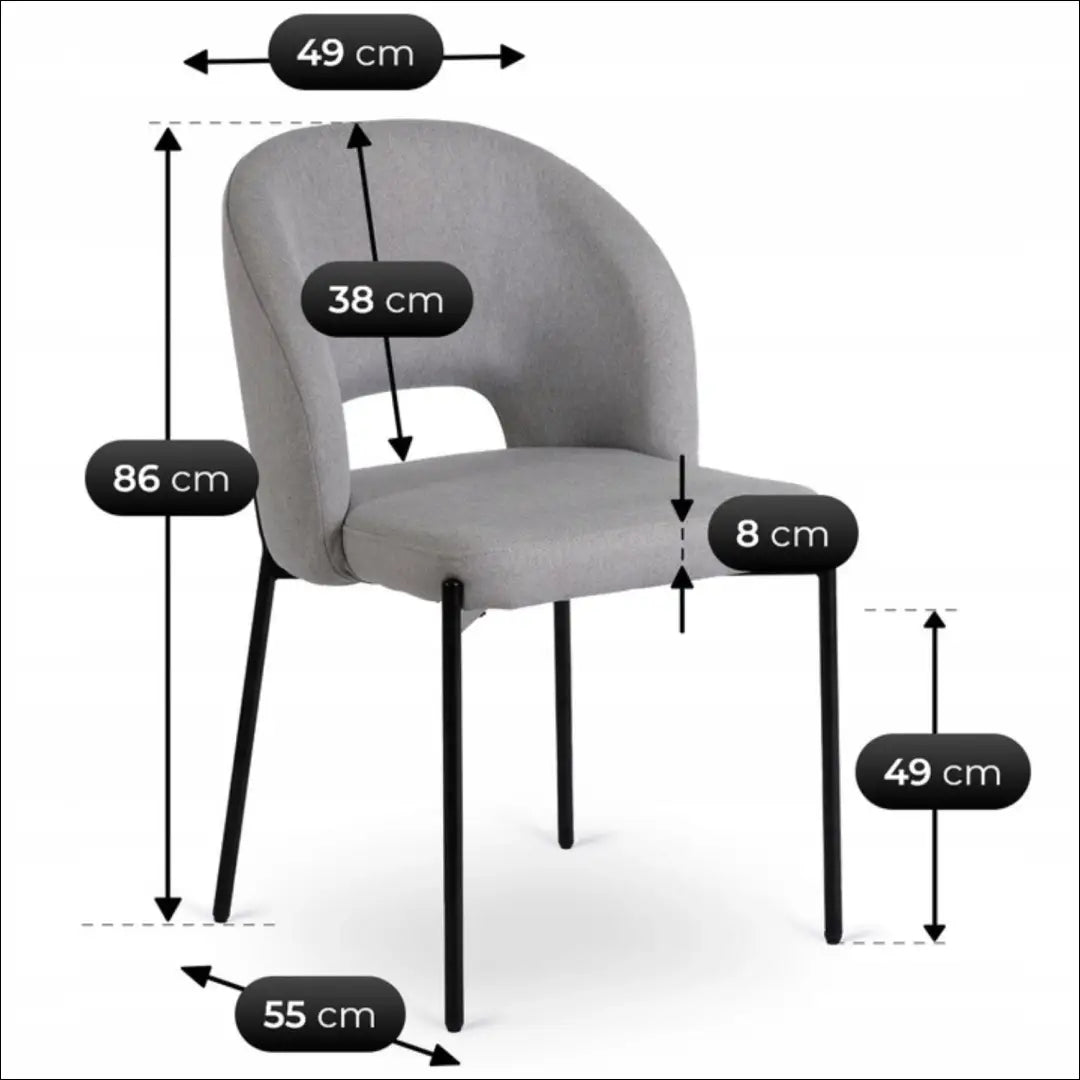 Kėdė su audiniu juodos spalvos / pilkos TE745 - €80 Save 15% 50-100, __label:Pristatymas 5-14 d.d., elite, Krzesła,