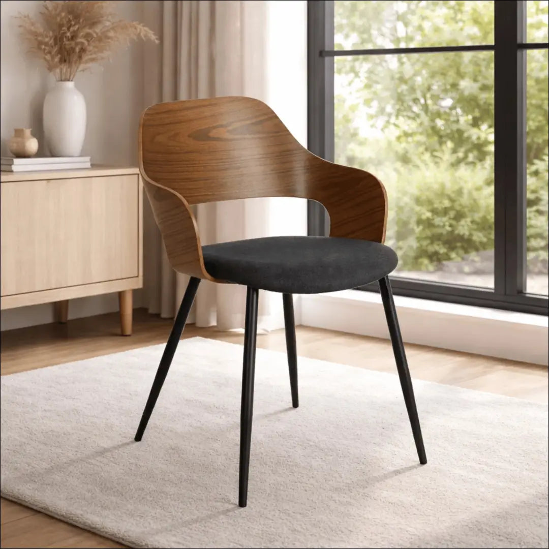 Kėdė su audiniu juodos spalvos / riešuto TE354 - €127 Save 15% 100-200, __label:Pristatymas 5-14 d.d., elite, Krzesła,