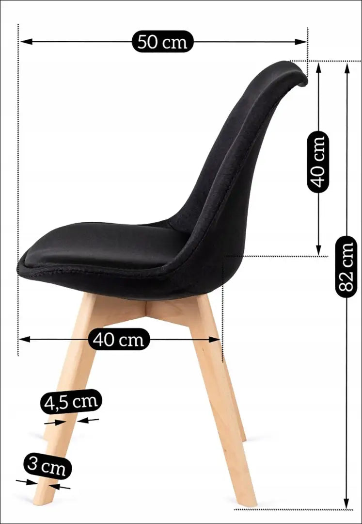 Kėdė su audiniu juodos spalvos TE257 - €50 Save 15% 50-100, __label:Pristatymas 5-14 d.d., elite, Krzesła, spalva-juoda
