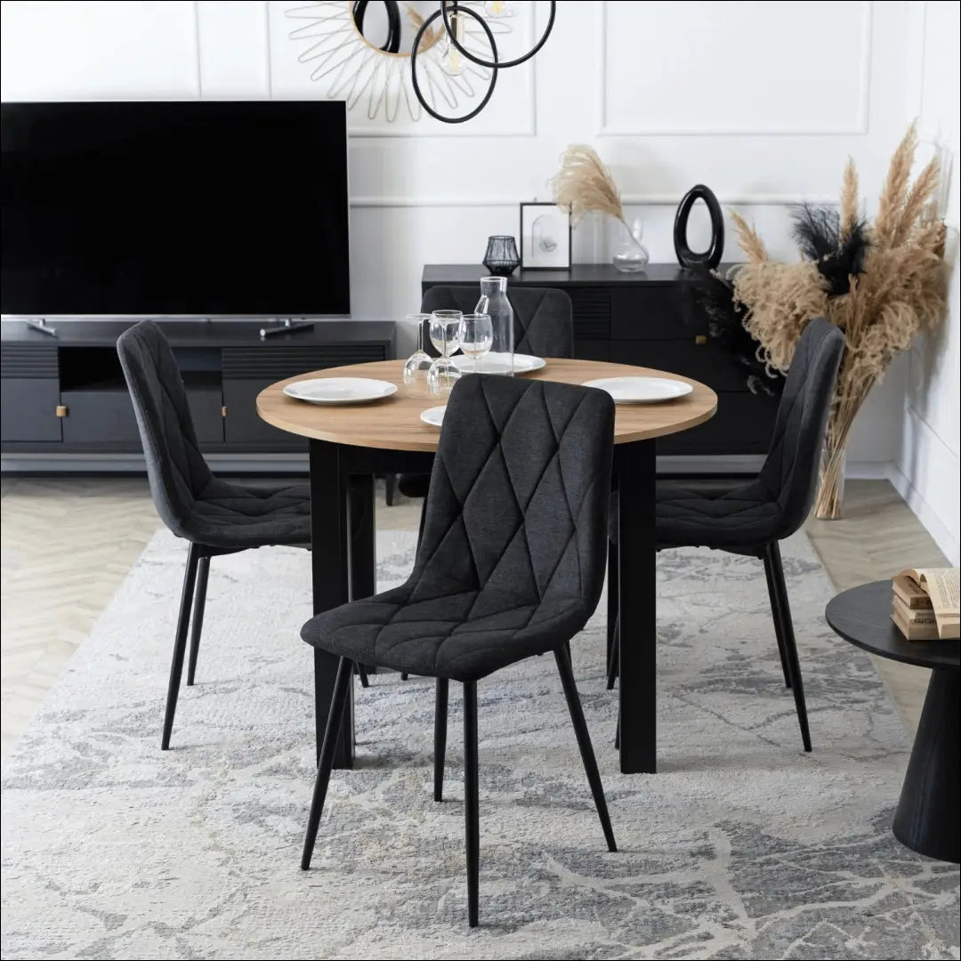 Kėdė su audiniu juodos spalvos TE425 - €35 Save 15% 25-50, __label:Pristatymas 5-14 d.d., elite, Krzesła, spalva-juoda