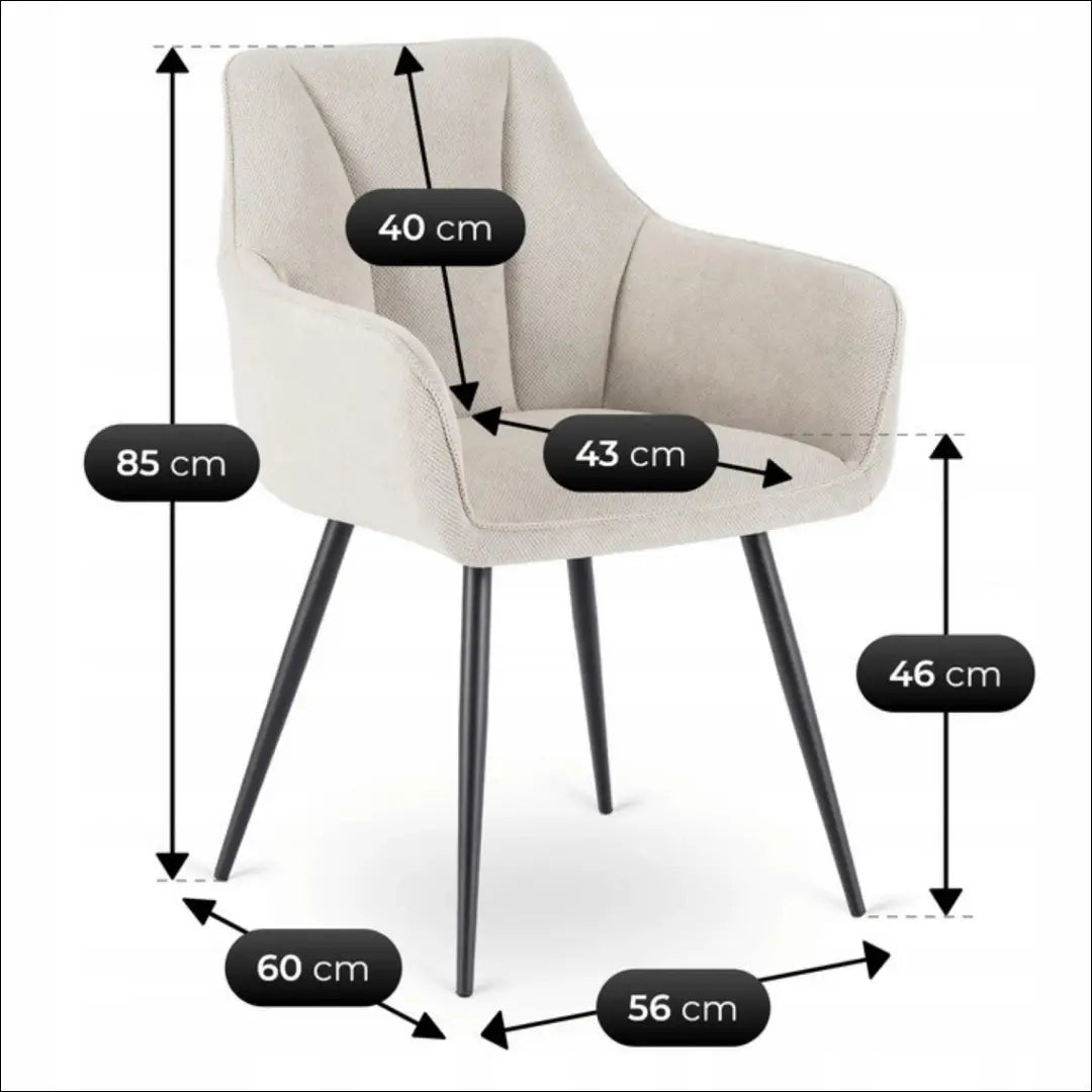 Kėdė su audiniu kreminės spalvos TE840 - €67 Save 15% 50-100, __label:Pristatymas 5-14 d.d., elite, Krzesła,