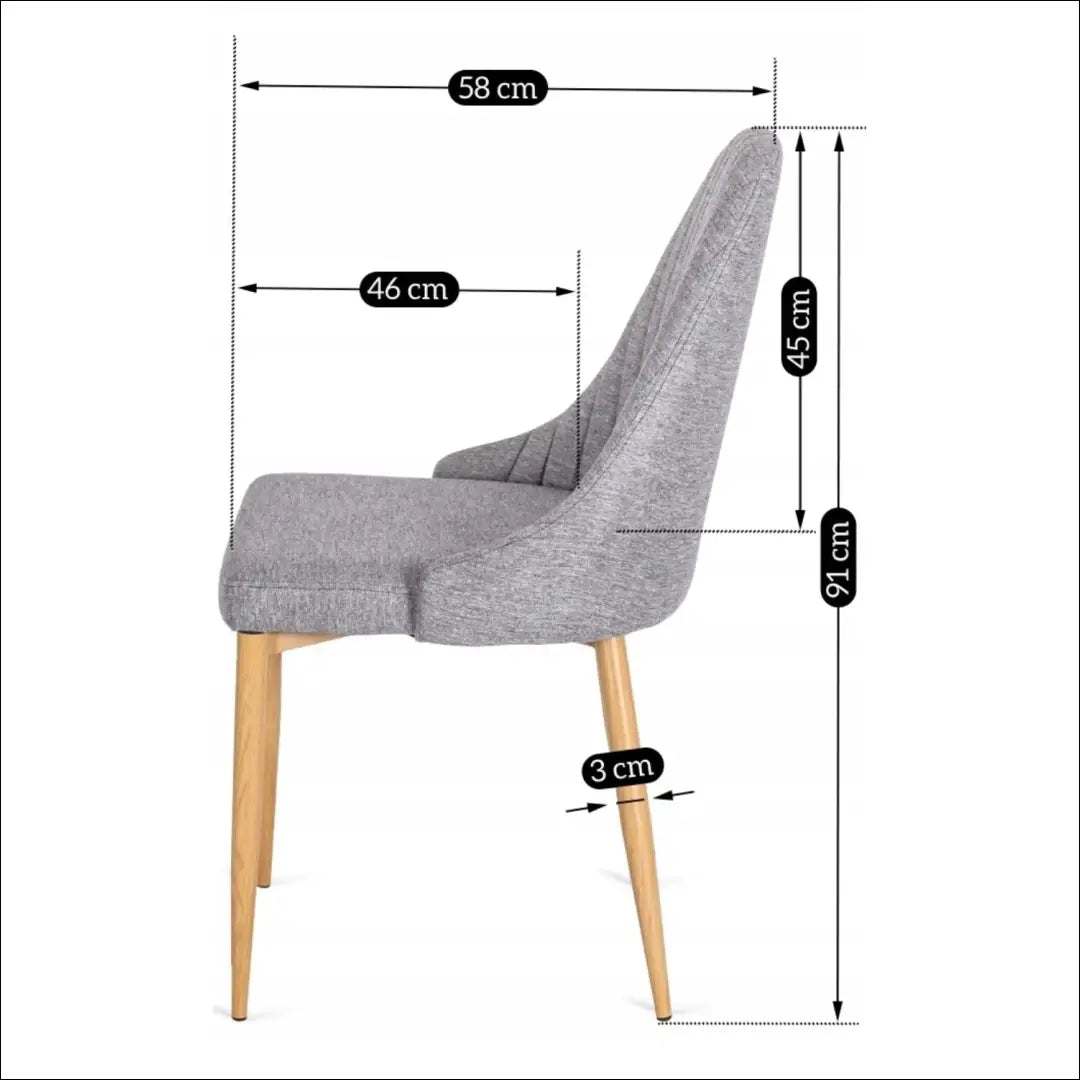 Kėdė su audiniu pilkos spalvos TE072 - €62 Save 15% 50-100, __label:Pristatymas 5-14 d.d., elite, Krzesła, spalva-pilka