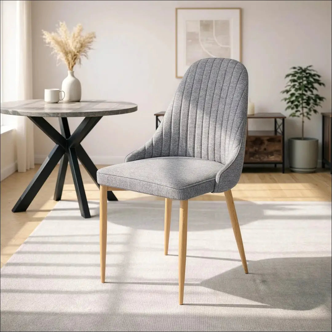 Kėdė su audiniu pilkos spalvos TE072 - €62 Save 15% 50-100, __label:Pristatymas 5-14 d.d., elite, Krzesła, spalva-pilka