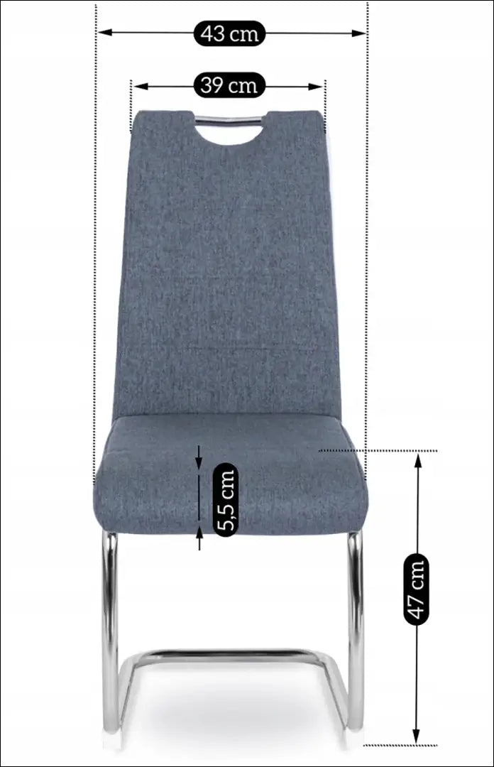 Kėdė su audiniu pilkos spalvos TE169 - €54 Save 15% 50-100, __label:Pristatymas 5-14 d.d., elite, Krzesła, spalva-pilka