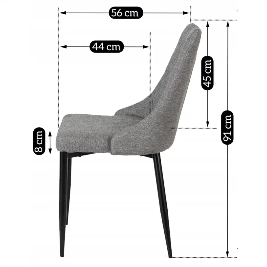 Kėdė su audiniu pilkos spalvos TE355 - €54 Save 15% 50-100, __label:Pristatymas 5-14 d.d., elite, Krzesła, spalva-pilka