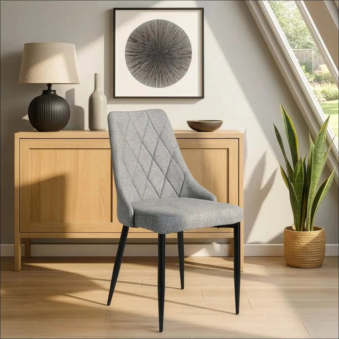 Kėdė su audiniu pilkos spalvos TE355 - €54 Save 15% 50-100, __label:Pristatymas 5-14 d.d., elite, Krzesła, spalva-pilka