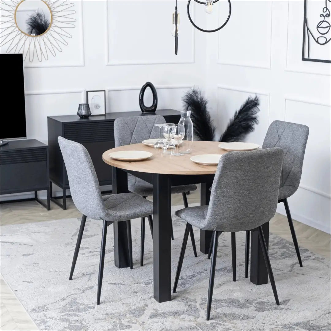 Kėdė su audiniu pilkos spalvos TE424 - €35 Save 15% 25-50, __label:Pristatymas 5-14 d.d., elite, Krzesła, spalva-pilka
