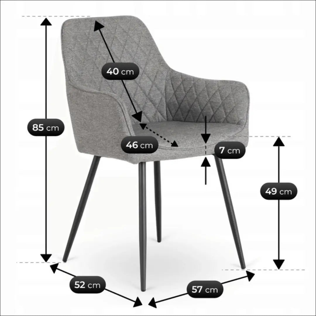 Kėdė su audiniu pilkos spalvos TE916 - €53 Save 15% 50-100, __label:Pristatymas 5-14 d.d., elite, Krzesła, spalva-pilka