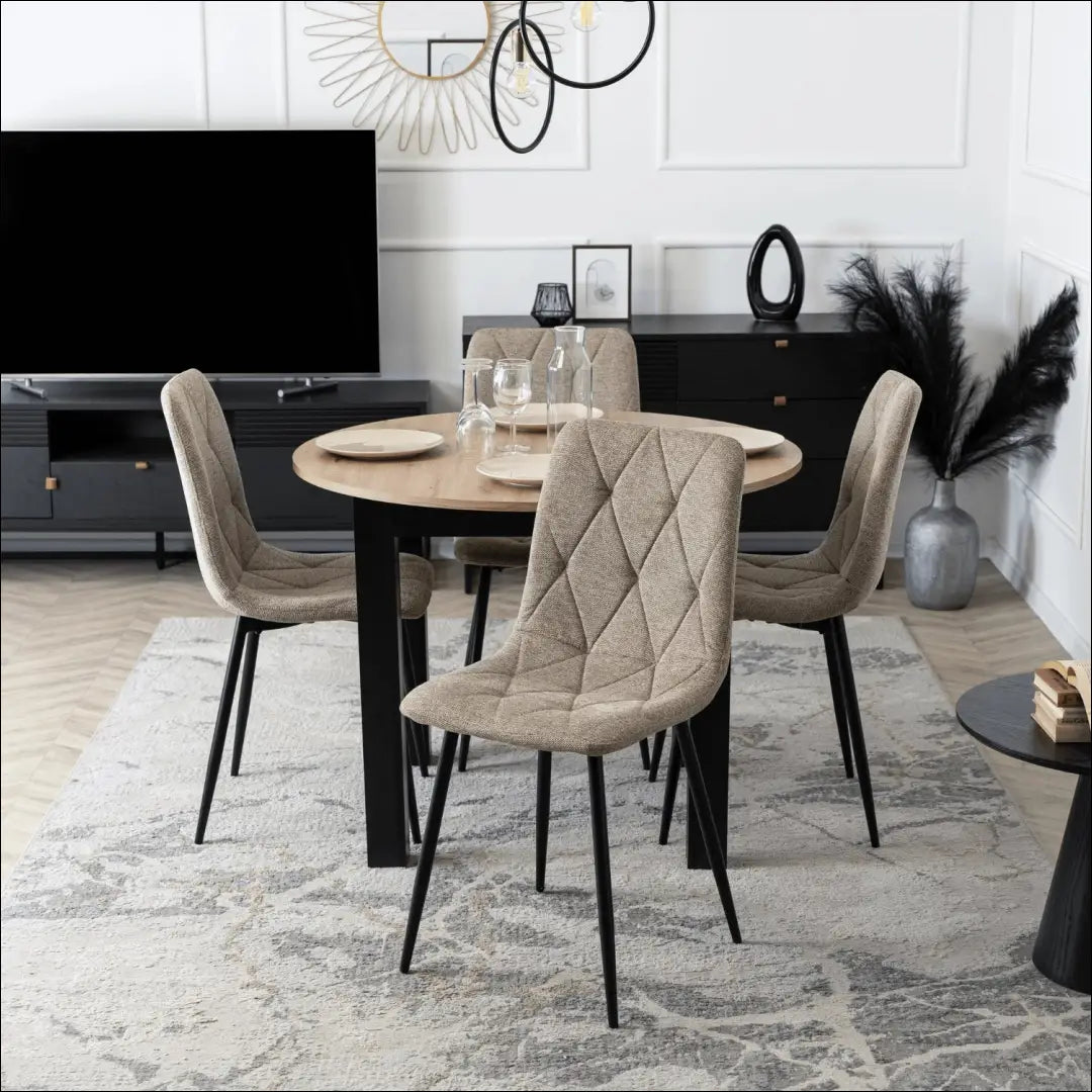 Kėdė su audiniu smėlio spalvos TE423 - €35 Save 15% 25-50, __label:Pristatymas 5-14 d.d., elite, Krzesła, spalva-smelio