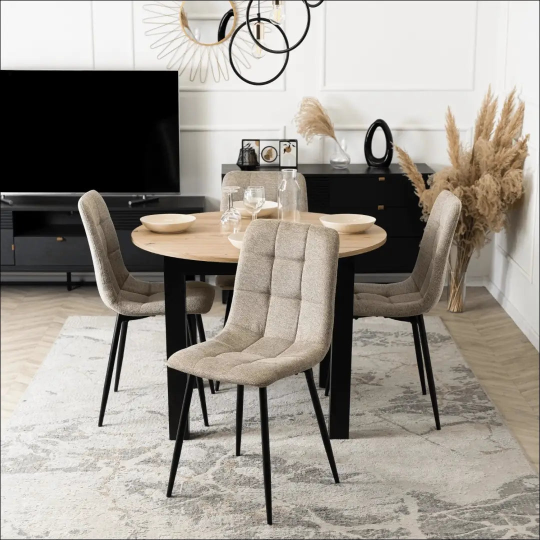Kėdė su audiniu smėlio spalvos TE427 - €34 Save 15% 25-50, __label:Pristatymas 5-14 d.d., elite, Krzesła, spalva-smelio