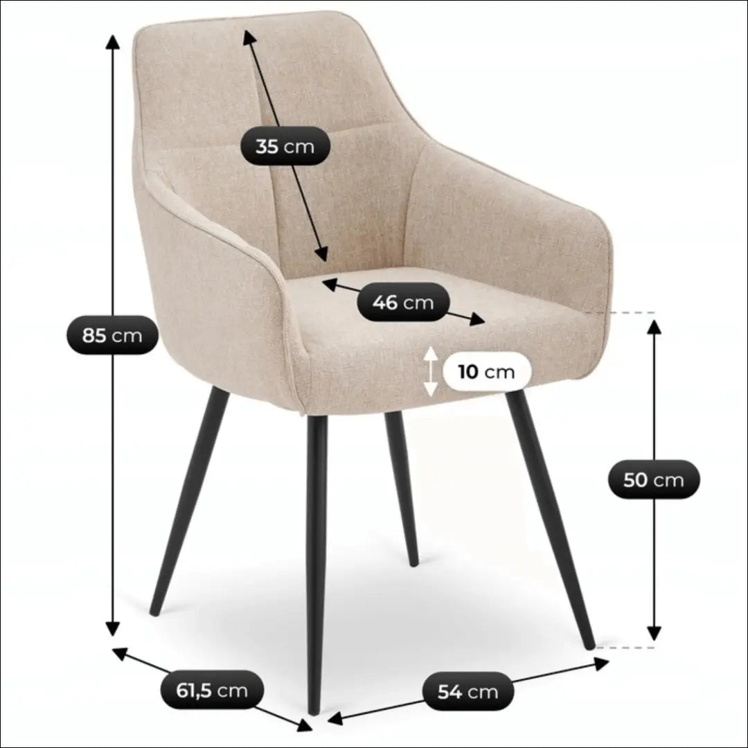 Kėdė su audiniu smėlio spalvos TE837 - €74 Save 15% 50-100, __label:Pristatymas 5-14 d.d., elite, Krzesła,