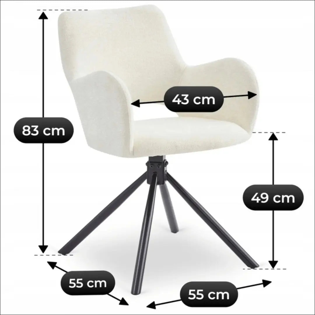 Kėdė su buklė audinio audiniu kreminės spalvos TE843 - €95 Save 15% 50-100, __label:Pristatymas 5-14 d.d., elite,