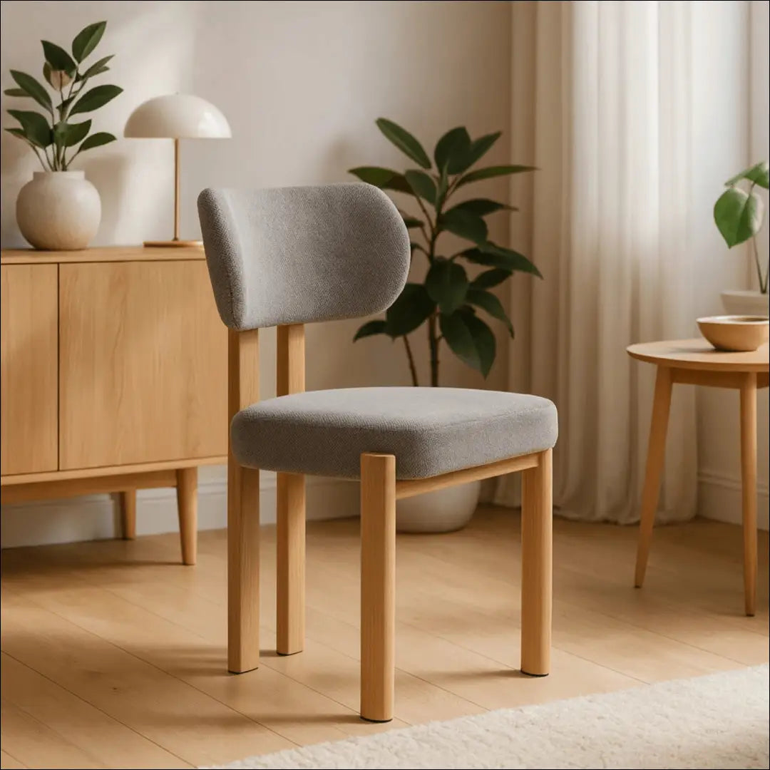 Kėdė su buklė audinio audiniu pilkos spalvos / ąžuolo TE865 - €66 Save 15% 50-100, __label:Pristatymas 5-14 d.d.,