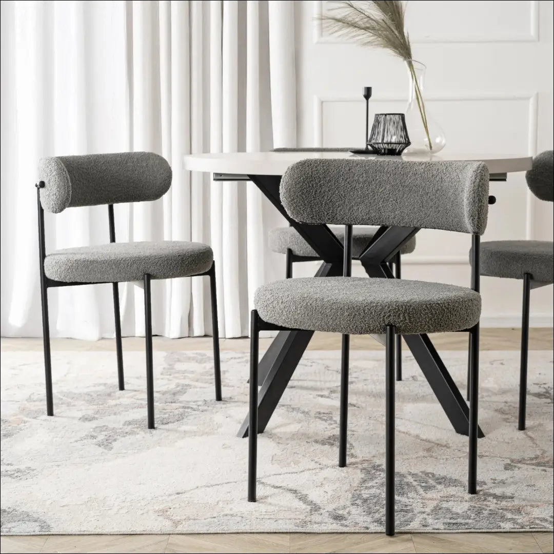 Kėdė su buklė audinio audiniu pilkos spalvos TE912 - €59 Save 15% 50-100, __label:Pristatymas 5-14 d.d., elite,