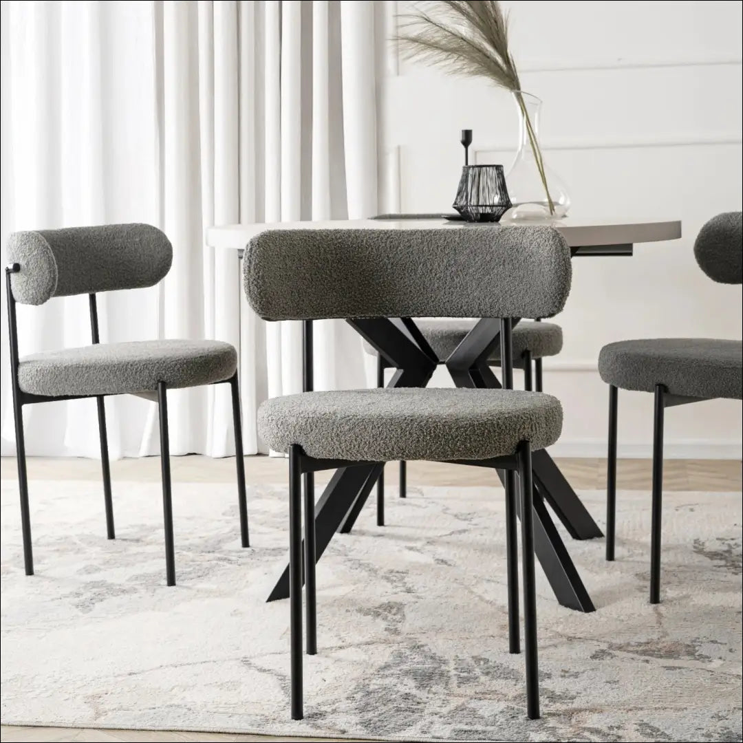 Kėdė su buklė audinio audiniu pilkos spalvos TE912 - €59 Save 15% 50-100, __label:Pristatymas 5-14 d.d., elite,