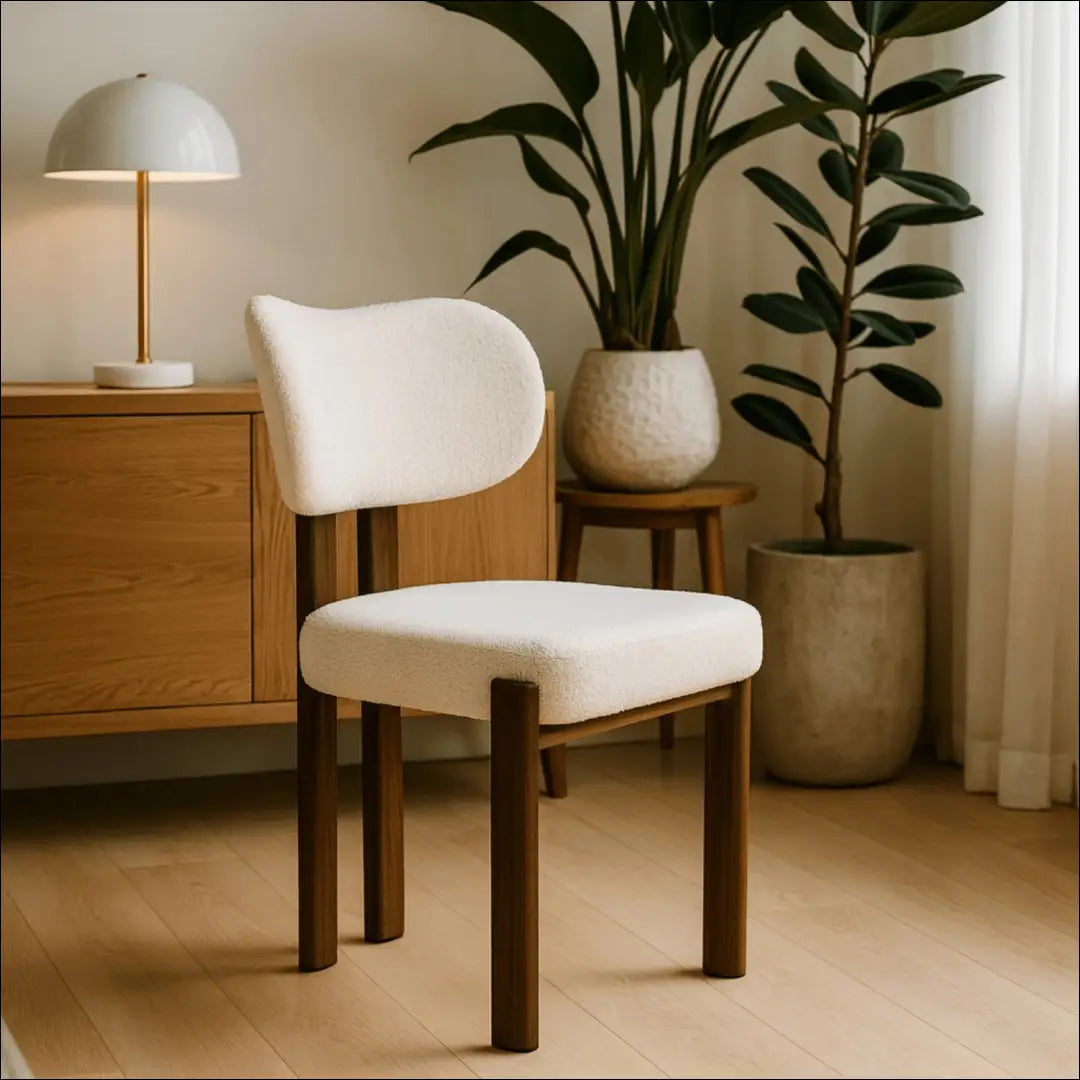 Kėdė su buklė audinio audiniu riešuto spalvos / kreminės TE864 - €66 Save 15% 50-100, __label:Pristatymas 5-14 d.d.,