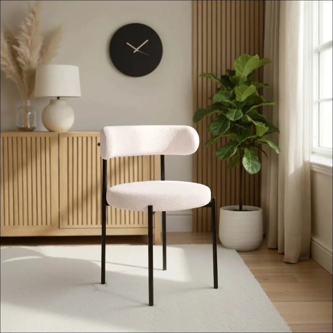 Kėdė su buklė audinio audiniu smėlio spalvos TE911 - €59 Save 15% 50-100, __label:Pristatymas 5-14 d.d., elite,