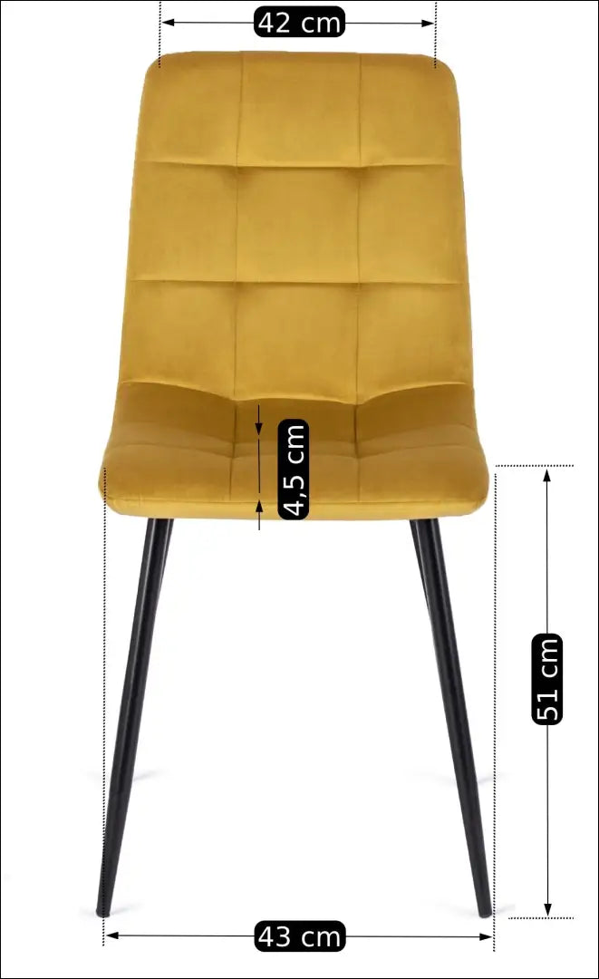 Kėdė su veliūro audiniu garstyčių spalvos TE046 - €35 Save 15% 25-50, __label:Pristatymas 5-14 d.d., elite, Krzesła,