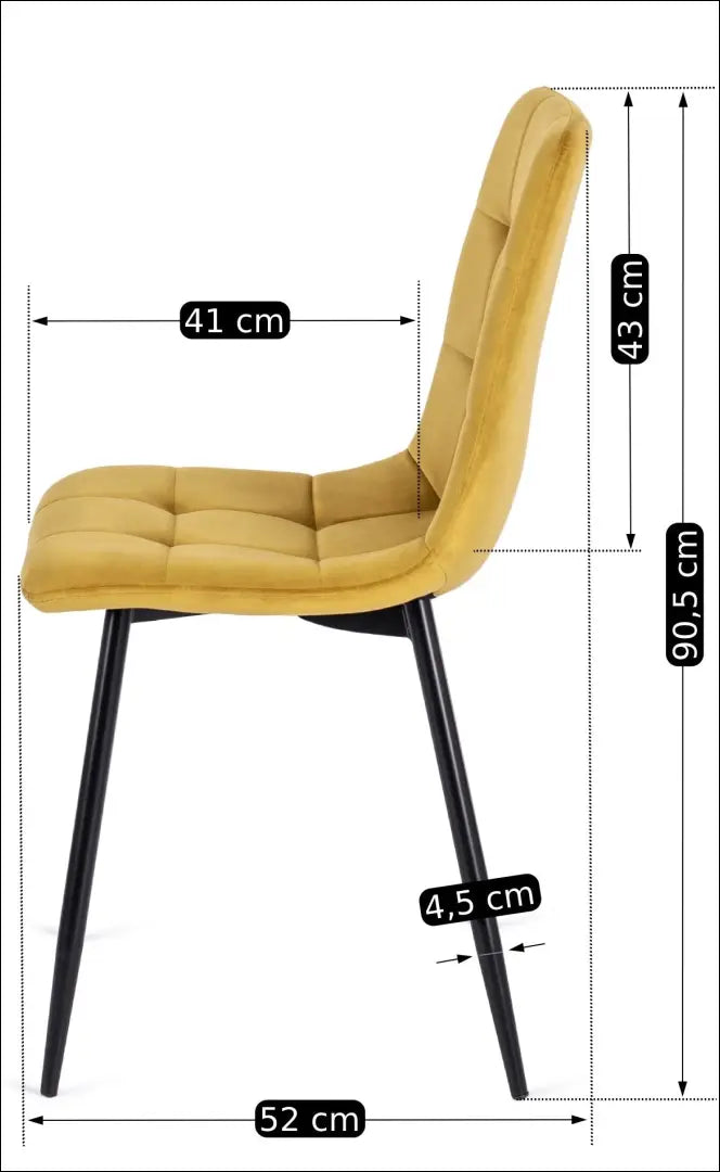 Kėdė su veliūro audiniu garstyčių spalvos TE046 - €35 Save 15% 25-50, __label:Pristatymas 5-14 d.d., elite, Krzesła,