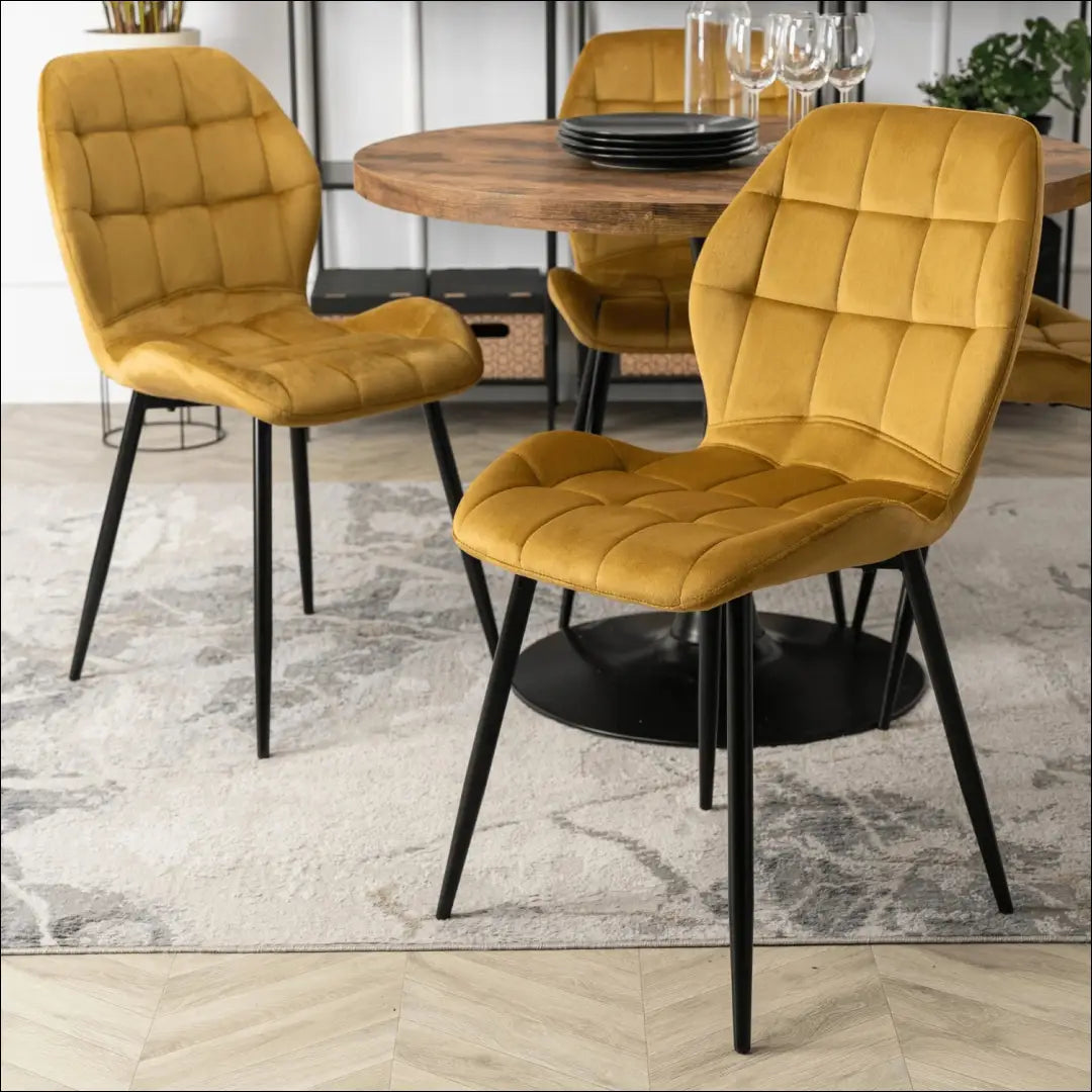 Kėdė su veliūro audiniu garstyčių spalvos TE068 - €47 Save 15% 25-50, __label:Pristatymas 5-14 d.d., elite,