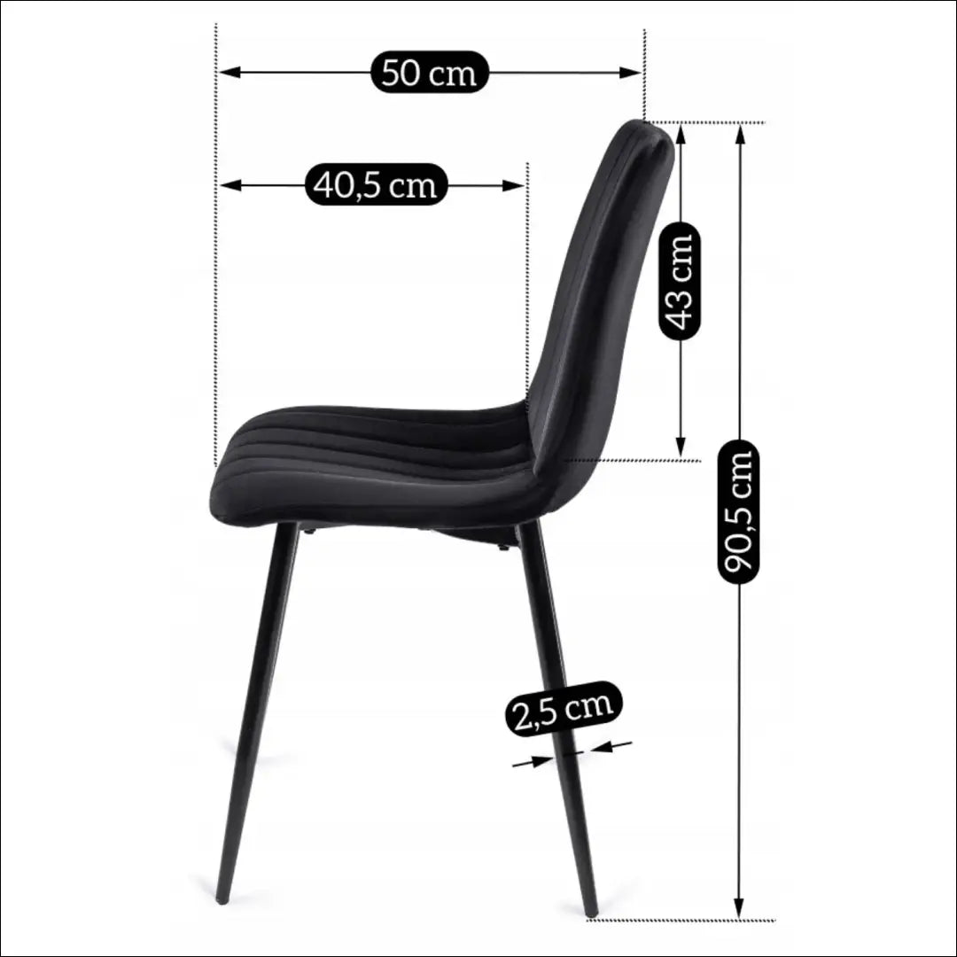 Kėdė su veliūro audiniu juodos spalvos TE010 - €33 Save 15% 25-50, __label:Pristatymas 5-14 d.d., elite, Krzesła,