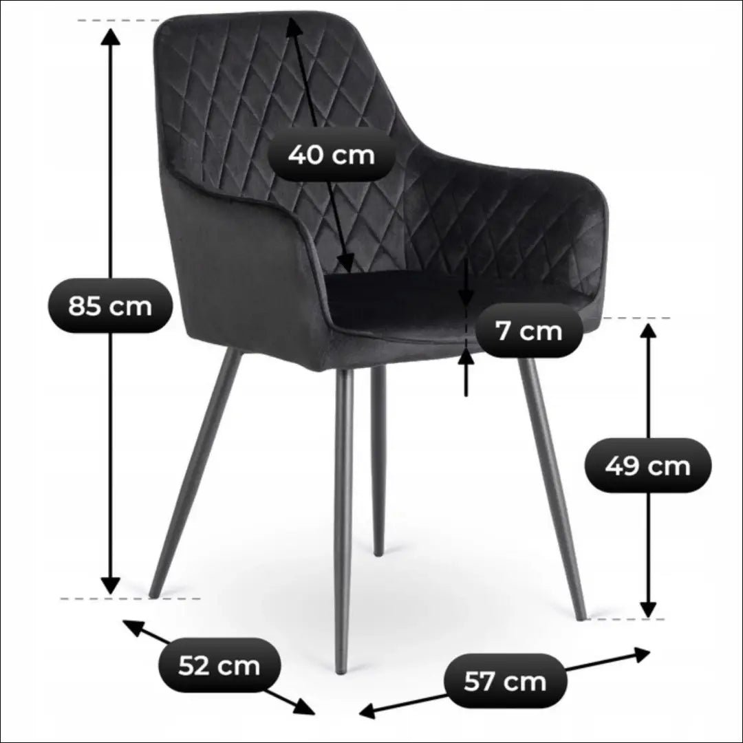 Kėdė su veliūro audiniu juodos spalvos TE900 - €54 Save 15% 50-100, __label:Pristatymas 5-14 d.d., elite, Krzesła,