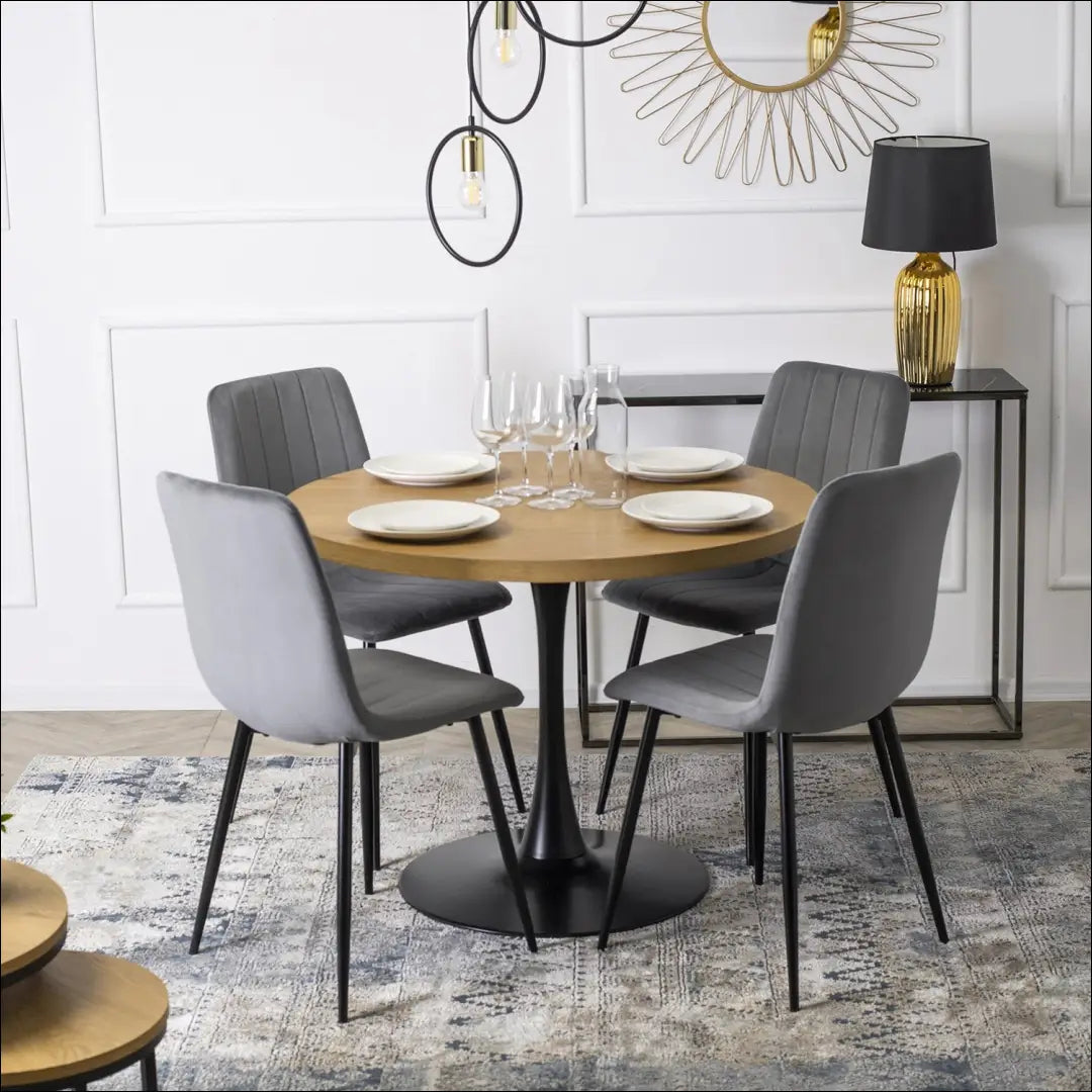 Kėdė su veliūro audiniu pilkos spalvos TE009 - €33 Save 15% 25-50, __label:Pristatymas 5-14 d.d., elite, Krzesła,