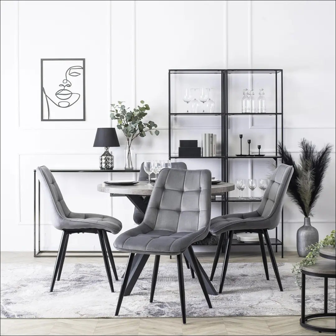 Kėdė su veliūro audiniu pilkos spalvos TE011 - €56 Save 15% 50-100, __label:Pristatymas 5-14 d.d., elite, uzsakomi €50