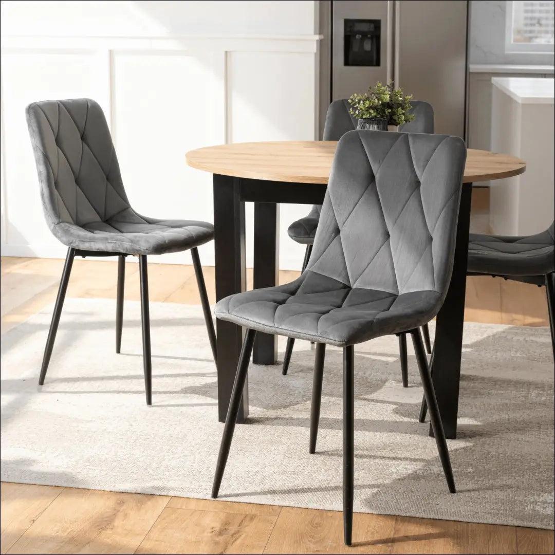 Kėdė su veliūro audiniu pilkos spalvos TE031 - €35 Save 15% 25-50, __label:Pristatymas 5-14 d.d., elite, Krzesła,