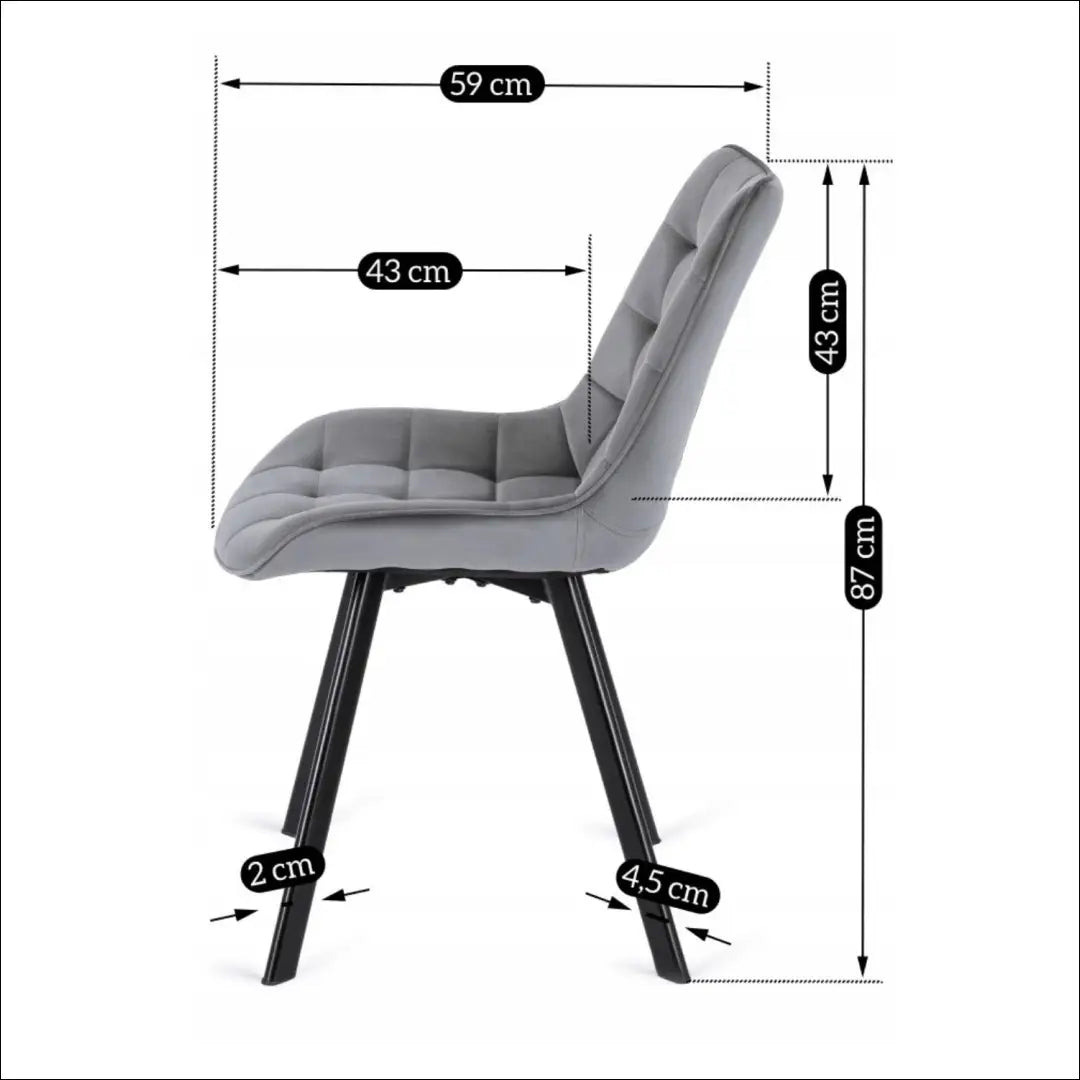 Kėdė su veliūro audiniu pilkos spalvos TE033 - €52 Save 15% 50-100, __label:Pristatymas 5-14 d.d., elite, Krzesła,