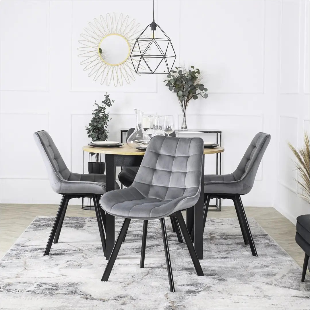 Kėdė su veliūro audiniu pilkos spalvos TE033 - €52 Save 15% 50-100, __label:Pristatymas 5-14 d.d., elite, Krzesła,