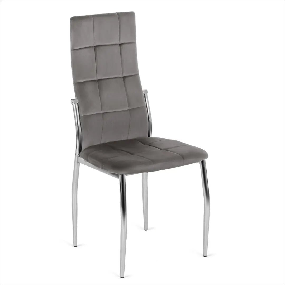 Kėdė su veliūro audiniu pilkos spalvos TE044 - €43 Save 15% 25-50, __label:Pristatymas 5-14 d.d., elite, Krzesła,
