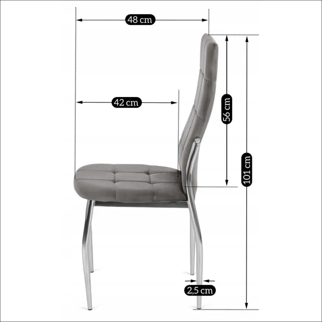 Kėdė su veliūro audiniu pilkos spalvos TE044 - €43 Save 15% 25-50, __label:Pristatymas 5-14 d.d., elite, Krzesła,