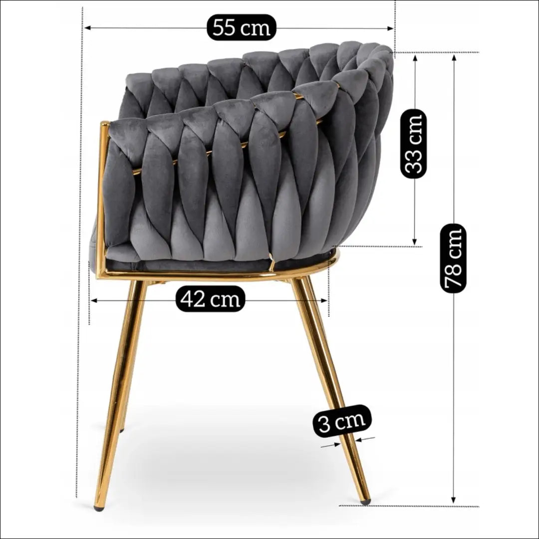 Kėdė su veliūro audiniu pilkos spalvos TE388 - €109 Save 15% 100-200, __label:Pristatymas 5-14 d.d., elite, Krzesła,