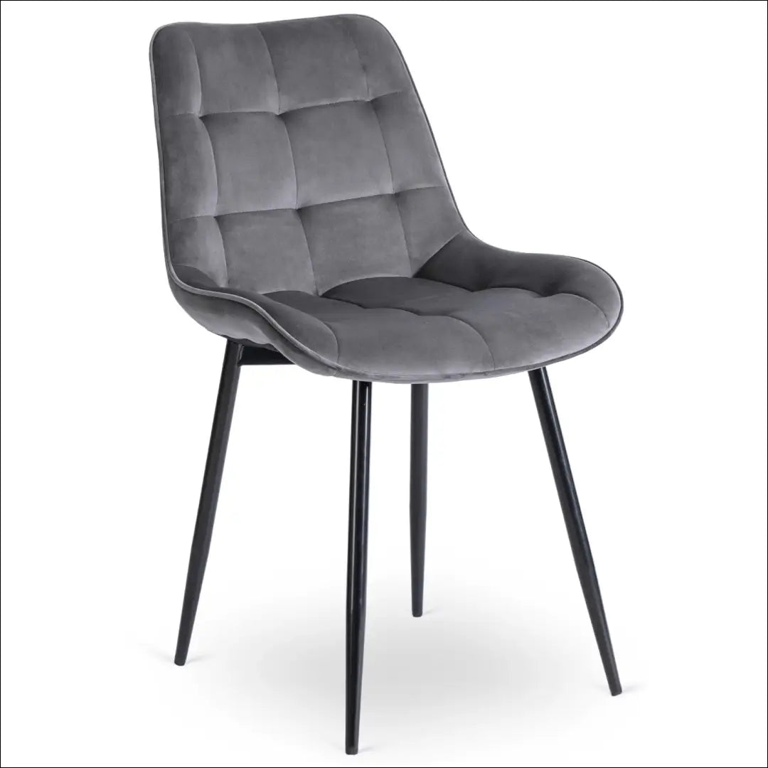 Kėdė su veliūro audiniu pilkos spalvos TE464 - €42 Save 15% 25-50, __label:Pristatymas 5-14 d.d., elite, spalva-pilka,