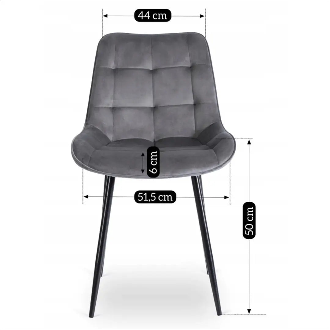 Kėdė su veliūro audiniu pilkos spalvos TE464 - €42 Save 15% 25-50, __label:Pristatymas 5-14 d.d., elite, spalva-pilka,