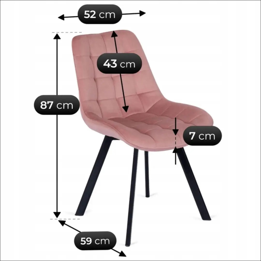 Kėdė su veliūro audiniu rožinės spalvos TE107 - €52 Save 15% 50-100, __label:Pristatymas 5-14 d.d., elite, Krzesła,