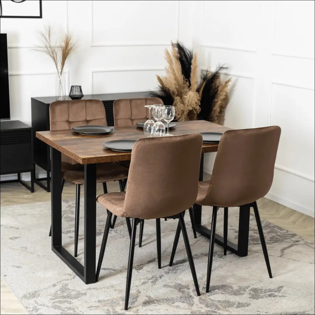 Kėdė su veliūro audiniu rudos spalvos TE421 - €35 Save 15% 25-50, __label:Pristatymas 5-14 d.d., elite, Krzesła,