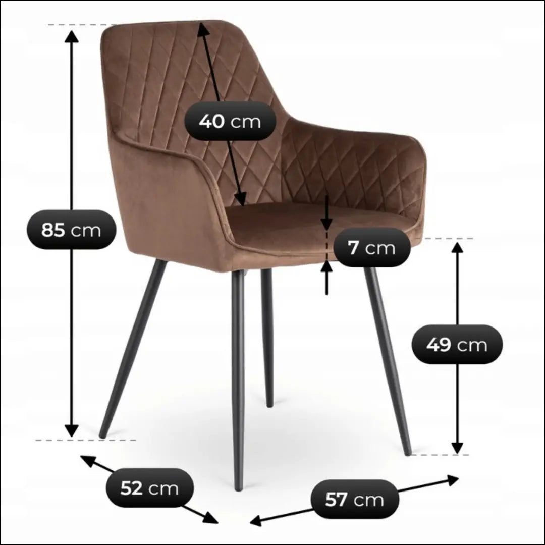 Kėdė su veliūro audiniu rudos spalvos TE899 - €54 Save 15% 50-100, __label:Pristatymas 5-14 d.d., elite, Krzesła,