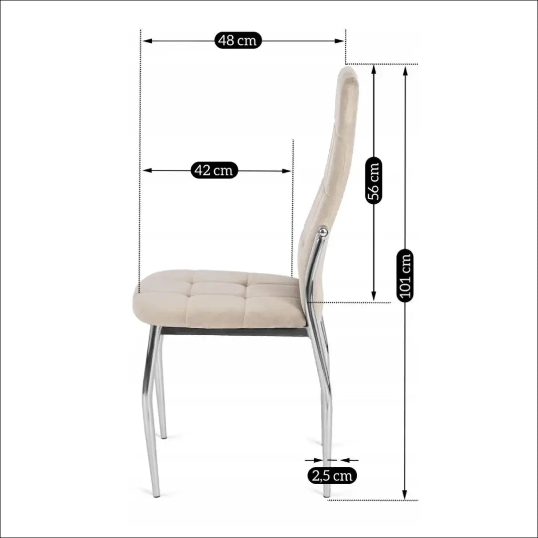 Kėdė su veliūro audiniu smėlio spalvos TE039 - €43 Save 15% 25-50, __label:Pristatymas 5-14 d.d., elite, Krzesła,