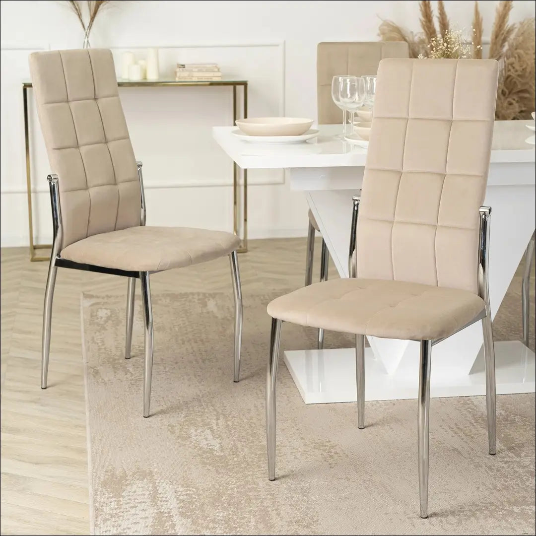 Kėdė su veliūro audiniu smėlio spalvos TE039 - €43 Save 15% 25-50, __label:Pristatymas 5-14 d.d., elite, Krzesła,