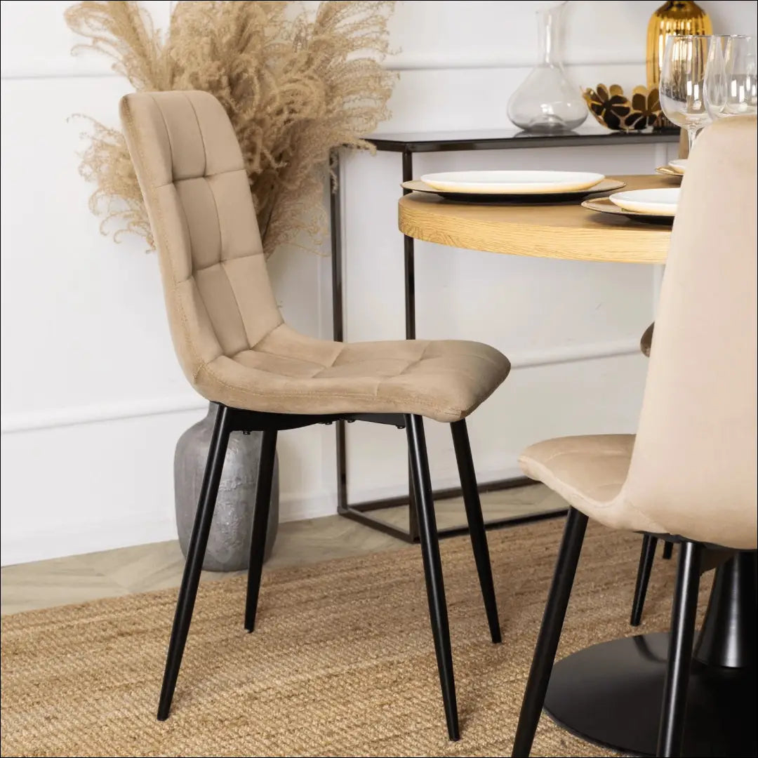 Kėdė su veliūro audiniu smėlio spalvos TE045 - €35 Save 15% 25-50, __label:Pristatymas 5-14 d.d., elite, Krzesła,