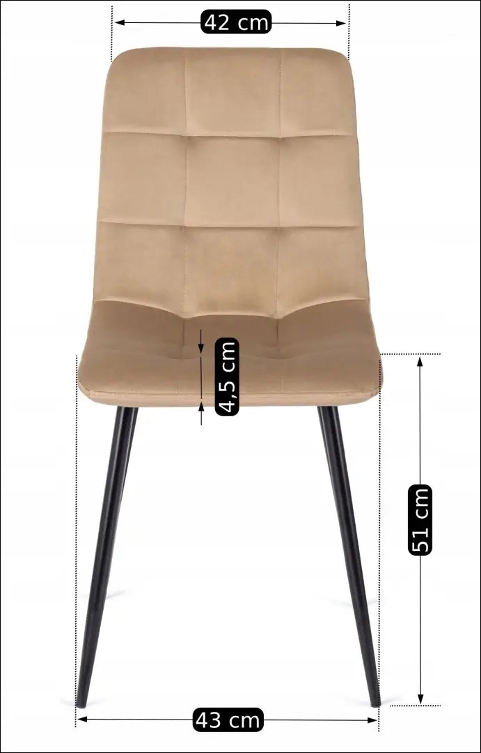 Kėdė su veliūro audiniu smėlio spalvos TE045 - €35 Save 15% 25-50, __label:Pristatymas 5-14 d.d., elite, Krzesła,