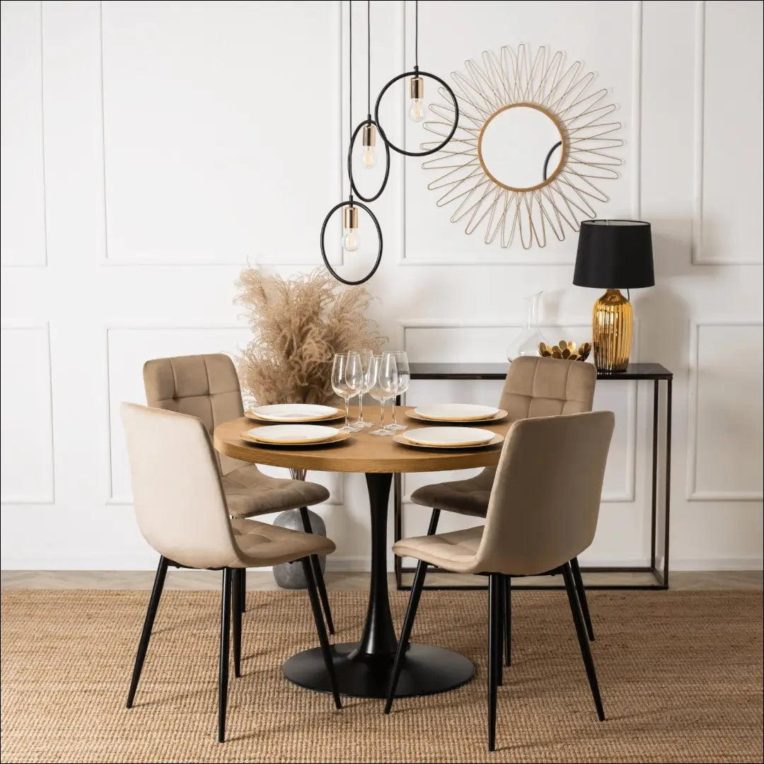 Kėdė su veliūro audiniu smėlio spalvos TE045 - €35 Save 15% 25-50, __label:Pristatymas 5-14 d.d., elite, Krzesła,