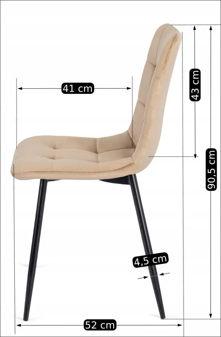 Kėdė su veliūro audiniu smėlio spalvos TE045 - €35 Save 15% 25-50, __label:Pristatymas 5-14 d.d., elite, Krzesła,